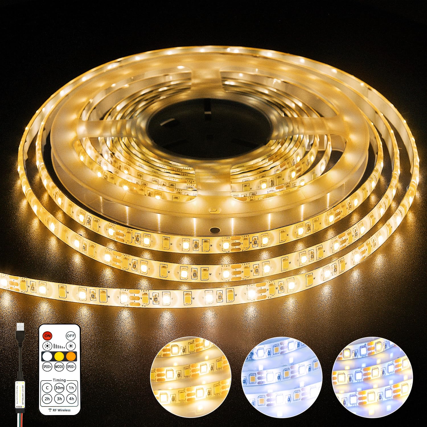 Amazon.co.jp: cshare LEDテープライト 防水 USB給電式 2m テープ
